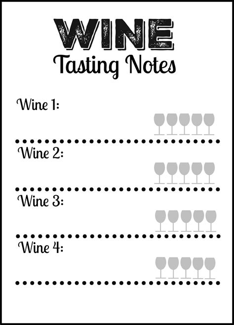 wine tasting party  printable wine tasting notes card