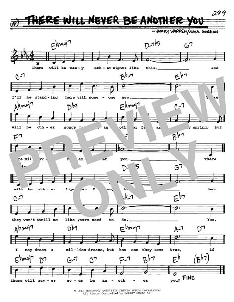 There Will Never Be Another You Sheet Music By Mack Gordon Real Book