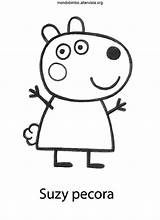Peppa Pig Sheep Coloring Suzy Pages Template sketch template