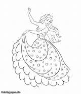 Princess Coloring Dancing Pages Drawing Coloringpages Site sketch template