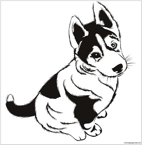 husky puppies coloring page  coloring pages