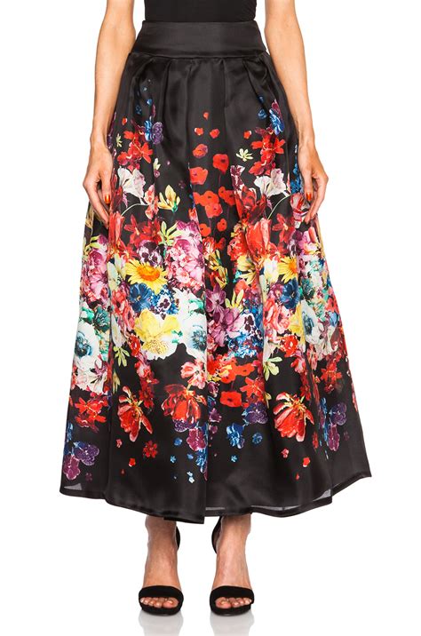 zuhair murad floral long skirt lyst