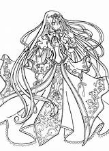 Coloring Anime Pages Fantasy Princesses Popular sketch template