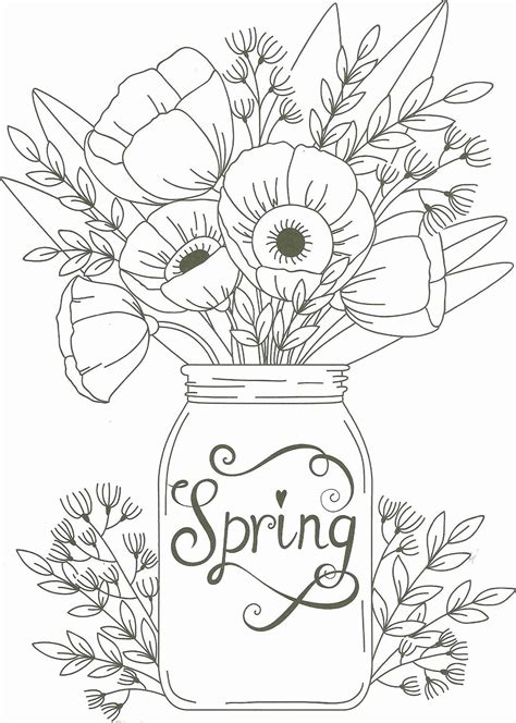 spring adult coloring pages