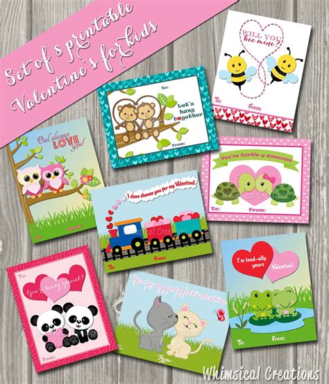 whimsicalcreationsca cute printable valentine cards  kids