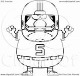 Football Cartoon Angry Chubby Player Outlined Clipart Coloring Vector Players Cory Thoman Royalty Colouring Pages sketch template