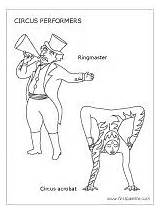 Circus Coloring Ringmaster Performer sketch template