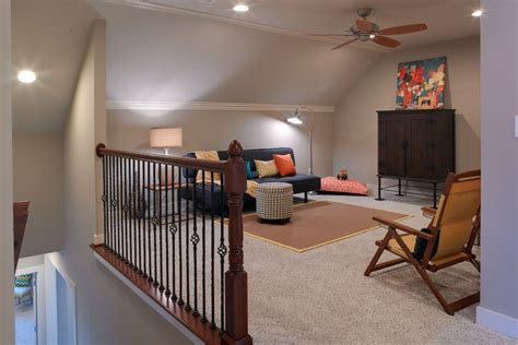 living room filled  furniture    stair case   homes basement