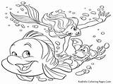 Coloring Pages Sea Ocean Life Under Kids Print Mermaid Little Color Disney Printable Harmony Scene Drawings Animals Animal Designlooter Search sketch template