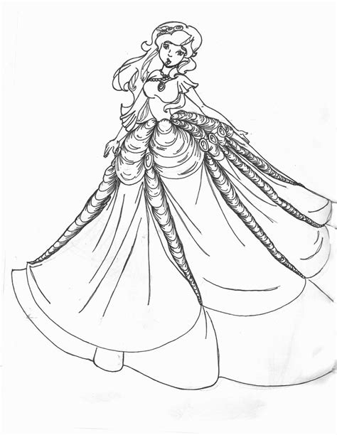 coloring pages  girls  dresses  getdrawings