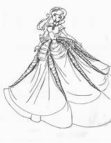 Coloring Pages Girls Dresses Getdrawings Dress sketch template