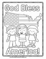 July Fourth Bible Printables Christian Preschool Sunday School Coloring Kids Church Crafts Children Lessons Pages 4th Bless God America Patriotic sketch template