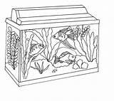 Fish Tank Coloring Aquarium Clipart Awesome Pages Netart Print Kids Background Drawings 52kb Webstockreview Search sketch template