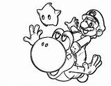 Yoshi Coloring Pages Mario Super Via sketch template