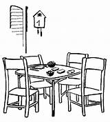 Dining Room Coloring Drawing Pages Simple Sheet Line Children Colouring Kids Cozy Sheets Inspired Coloringpagesfortoddlers Wood Book Choose Board Rooms sketch template