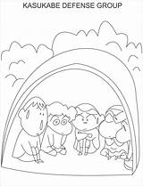 Coloring Shin Chan Pages Kasukabe Group Kids Print Defense Pdf Popular Cartoon sketch template