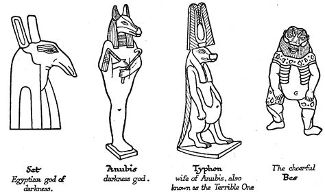 Four Important Egyptian Gods Set Anubis Typhon And