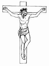 Jesus Crucifixion Coloring Christ Printable Drawing Pages Easy Kids Cross Crucifix Crucified Easter Christian Drawings Color Colouring Template Sheets Sunday sketch template