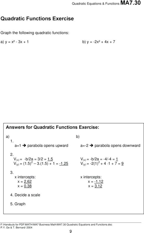 quadratic function word problems worksheet math db excelcom
