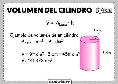 formula  calcular el volumen de  cilindro