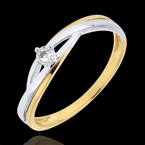 bague de fiancailles dova solitaire diamant diamant  carat  blanc   jaune  carats
