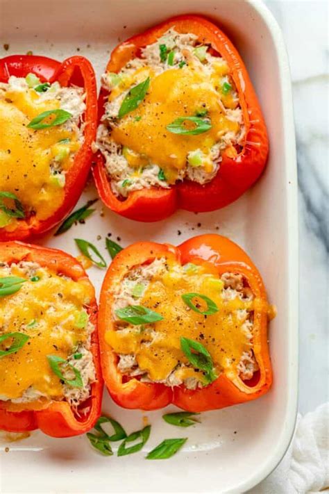 Tuna Melt Stuffed Bell Peppers Feelgoodfoodie