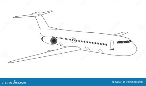 schematic airplane stock vector illustration  turbine