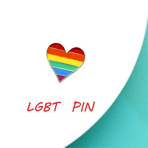 rainbow heart enamel pins gay pride pin lgbt pin badge awareness