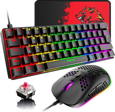 wired mechanical gaming keyboard  mouse comboultra compact mini