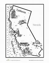 California Coloring Regions History Map Grade Worksheets Worksheet Pages Kindergarten 3rd Social Studies Geography 4th State Kids Color Relief Education sketch template