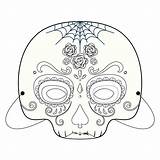 Halloween Printable Mask Coloring Masks Pages Face Printablee Blank Via sketch template