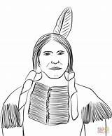 Coloring Crazy Horse Native Lakota Oglala Pages Leader Americans Printable Supercoloring sketch template