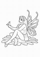 Coloring Girls Fairy Pages Printable Little Print Speaking Bird Book Size sketch template