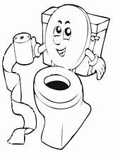 Toilet Potty Coloring Pages Training Color Drawing Printable sketch template