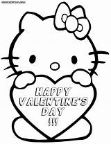Coloring Pages Hello Kitty Valentines sketch template