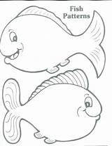 Fish Coloring Template Pages Printable Kids Preschool Outline Dr Seuss Tropical Small Gar Drawing Blue Red Cutouts Clipart Print Templates sketch template