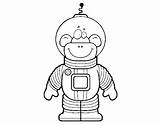 Monkey Space Coloring Coloringcrew sketch template