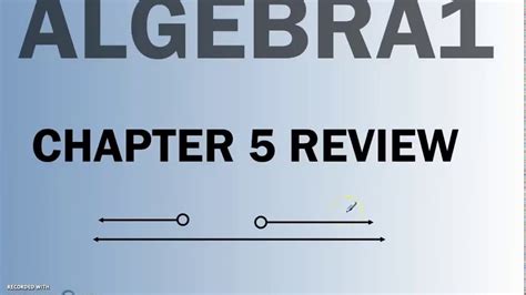 algebra chapter  review youtube