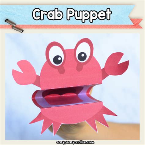 crab puppet printable easy peasy  fun membership