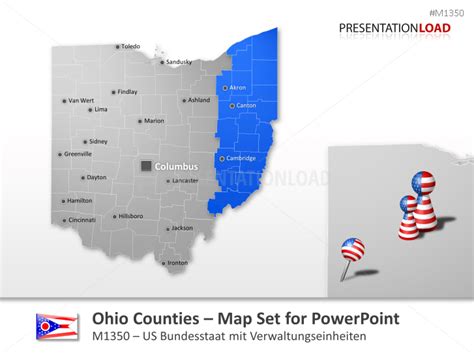 Powerpoint Map Ohio Counties Usa Presentationload