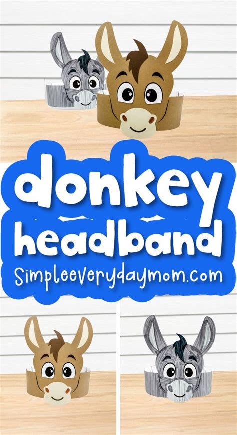 printable donkey headband craft  perfect    kids