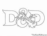 Dragons Dungeons Logo Stencil Dnd Symbol Dragon Coloring Pages Stencils Freestencilgallery Choose Board Gifts sketch template