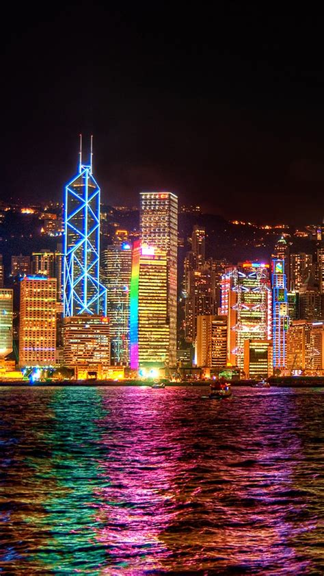 hong kong city  night