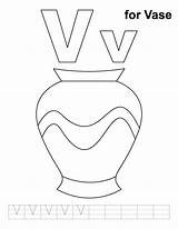 Vase Coloring Pages Letter Alphabet Kids Handwriting Practice Printable Template Bestcoloringpages Letters Preschool Sheets Flowers Popular sketch template
