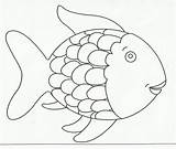 Coloring Fish Pages Rainbow Outline Printable Popular Coloringhome sketch template