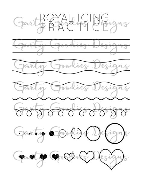 printable icing practice sheets