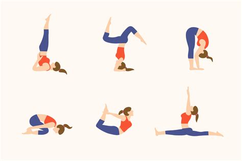 yoga poses icon illustrations creative vip