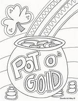 Coloring Patricks St Pages Doodles Printable Gold Celebration Rainbow Pot Color Print Comments sketch template