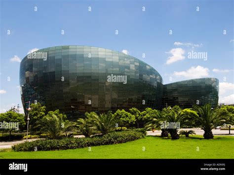 exterior   shanghai oriental arts center designed  paul andreu