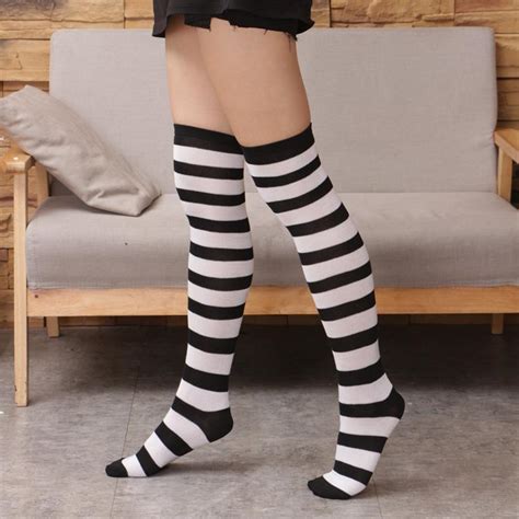 long stripe japanese socks goth